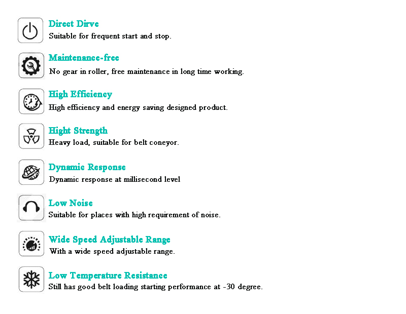 Avantage du rouleau de moteur &agrave; conduite directe