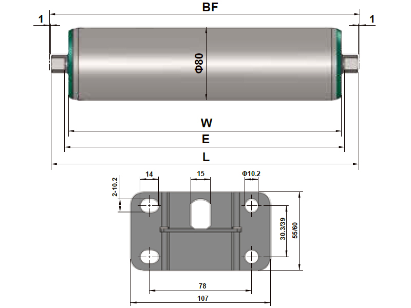 rouleau de frein interne