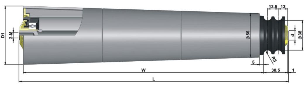 Rouleau &agrave; manchon conique pour roue &agrave; courroie torique TP660