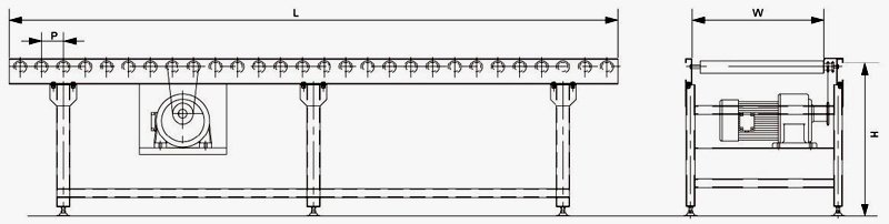rouleau accumul&eacute; &agrave; double pignon