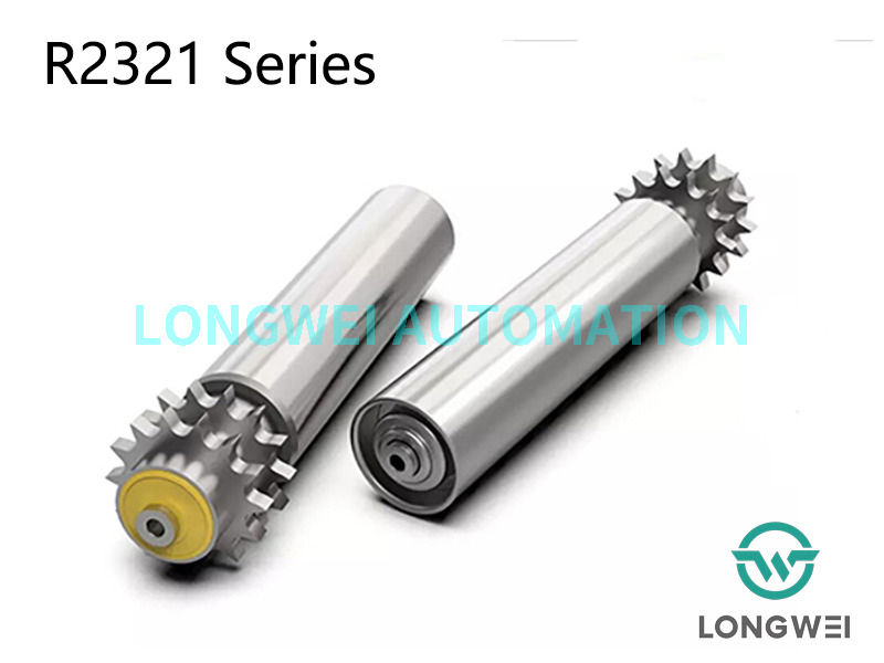 Rouleau de convoyeur de palettes à pignon en acier à double rangée pour charges lourdes