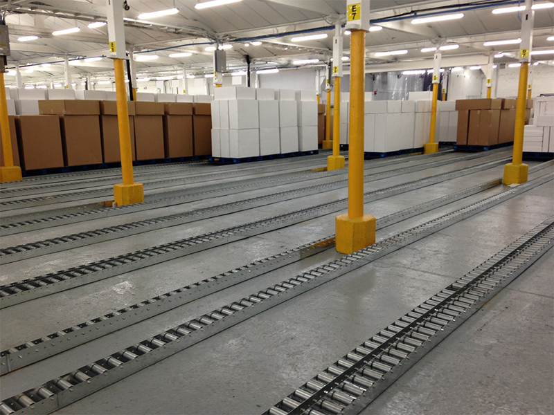 convoyeur &agrave; rouleaux par gravit&eacute;