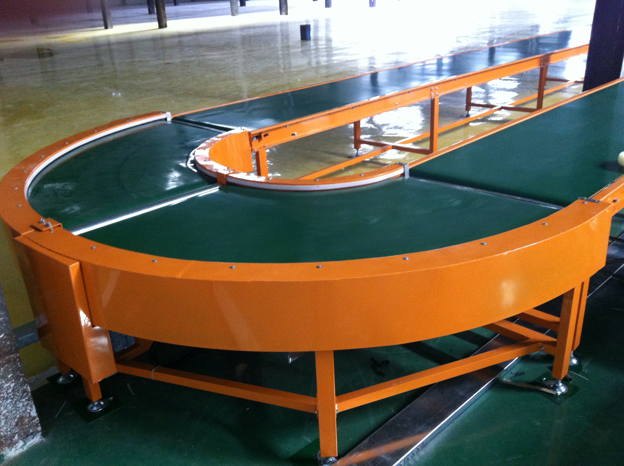 ligne de convoyeur &agrave; courroie