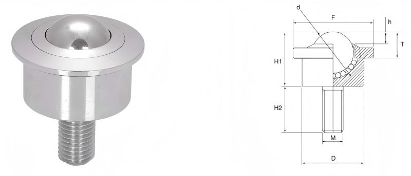 Unit&eacute; de transfert de boule de goujon en acier usin&eacute; robuste