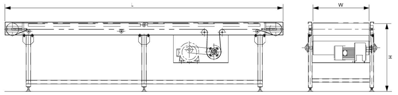 Convoyeur &agrave; bande horizontal