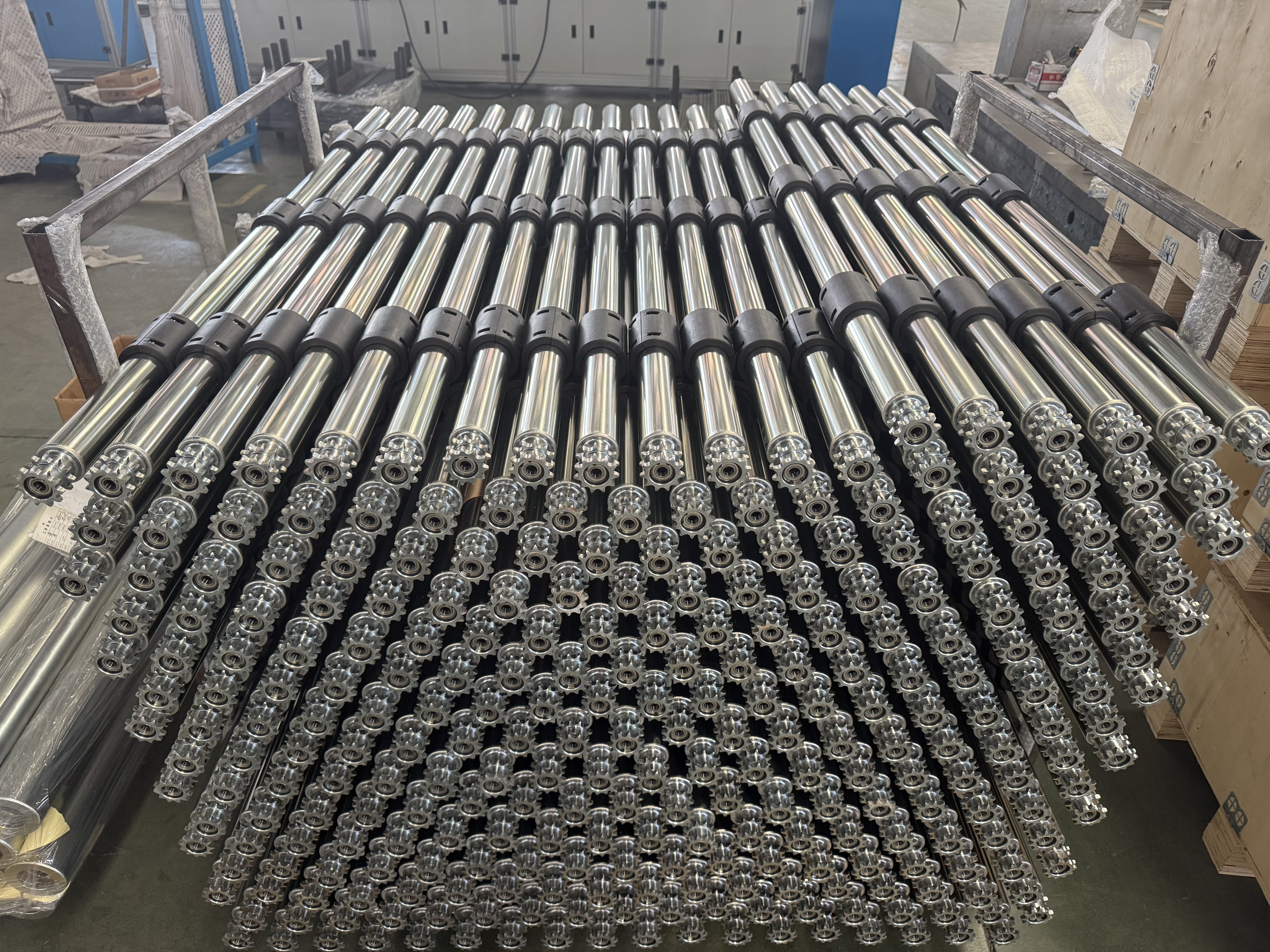 rouleau &agrave; pignon avec manchon droit