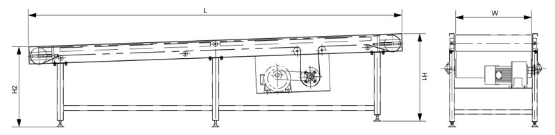 Convoyeur &agrave; courroie inclin&eacute;