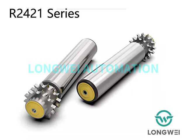 Rouleau plongeant de convoyeur à pignons en acier à double rangée de charge moyenne