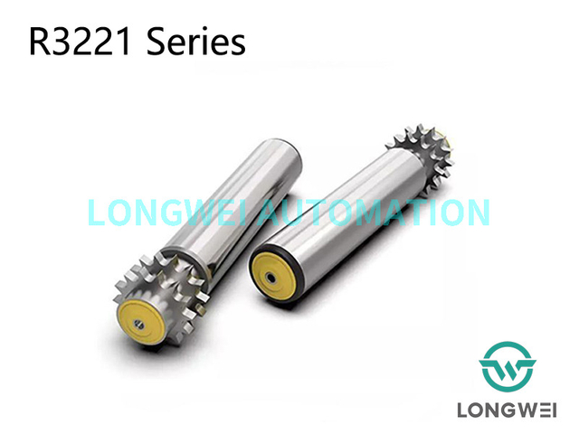 Rouleau de convoyeur d'accumulation à alimentation télescopique à pignon en acier à double rangée