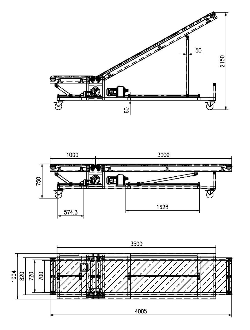 Convoyeur de chargement et de d&eacute;chargement de camions