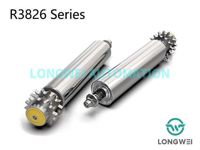 Rouleau de convoyeur d'accumulation réglable à pignon en acier à double rangée