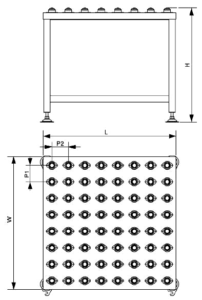 table de transfert de balle