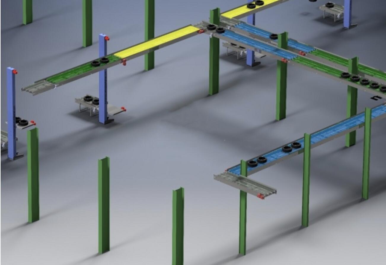 ligne de convoyeur de production de pneus automobiles