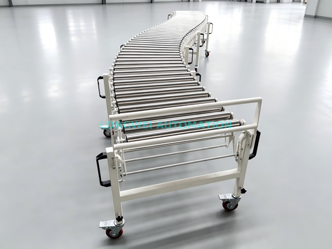 Convoyeur à rouleaux à gravité extensible et flexible, rotation à 360 degrés, pour entrepôt