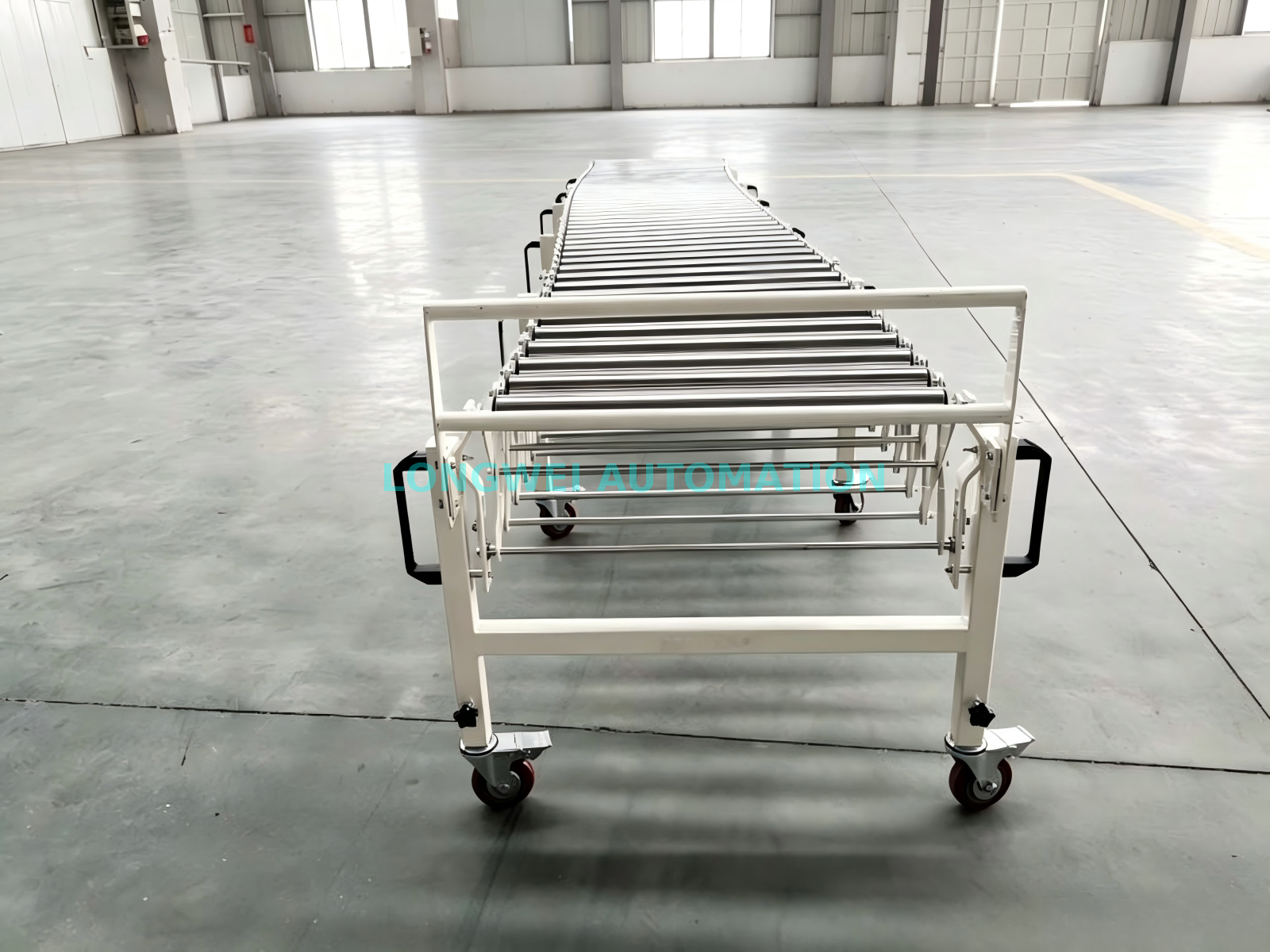 Convoyeur à rouleaux à gravité extensible et flexible, rotation à 360 degrés, pour entrepôt